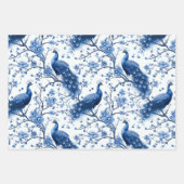Franse Chinoiserie Peacock Waterverf Inpakpapier Vel (Voorkant 2)