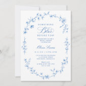 Franse Chinoiserie Something Blue Bruidsfeest Kaart (Voorkant)