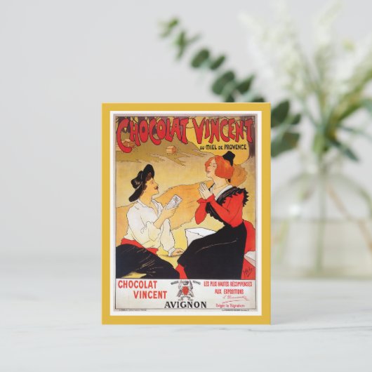  Franse chocolade adverteren Briefkaart (Staand voorkant)