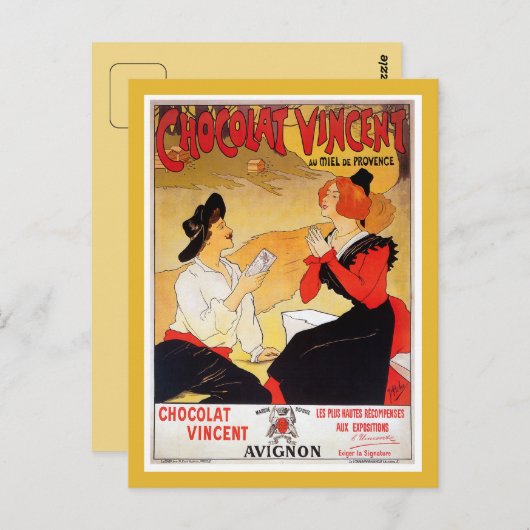  Franse chocolade adverteren Briefkaart (Voorkant / Achterkant)