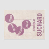 Franse Chocolade en Paarse ballon  Parijs Tissuepapier (Voorkant)