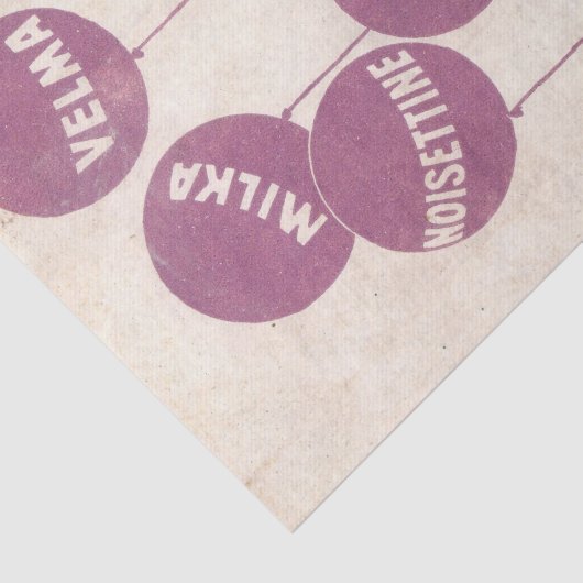 Franse Chocolade en Paarse ballon  Parijs Tissuepapier (Detail)