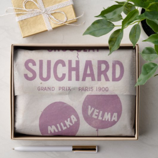 Franse Chocolade en Paarse ballon  Parijs Tissuepapier (Geschenk)