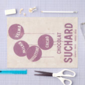 Franse Chocolade en Paarse ballon  Parijs Tissuepapier (Craft)