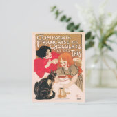 Franse chocolade en  thee Steinlen Poster Briefkaart (Staand voorkant)