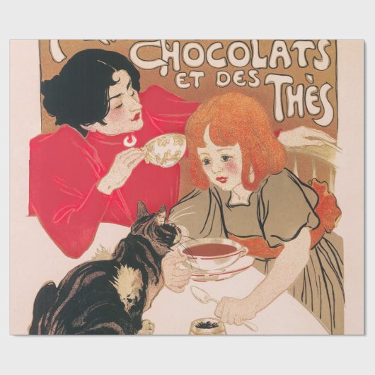 Franse chocolade en  thee Steinlen Poster Cadeaupapier (Vlak)