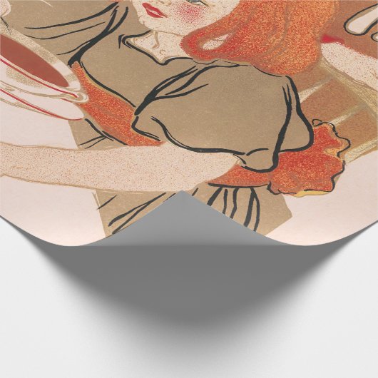 Franse chocolade en  thee Steinlen Poster Cadeaupapier (Hoek)