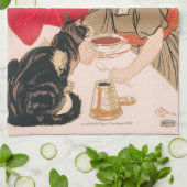 Franse chocolade en  thee Steinlen Poster Theedoek (Gevouwen)