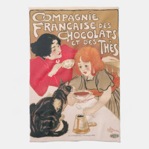 Franse chocolade en  thee Steinlen Poster Theedoek
