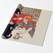 Franse Chocolade Feest Steinlen Kunst Cadeaupapier (Uitgerold)