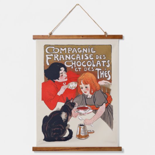 Franse Chocolade Feest Steinlen Kunst Hangend Wandkleed (Voorkant)
