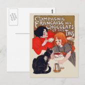 Franse chocolade partij Steinlen Art Briefkaart (Voorkant / Achterkant)