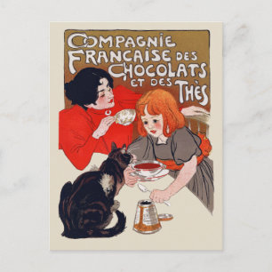 Franse chocolade partij Steinlen Art Briefkaart