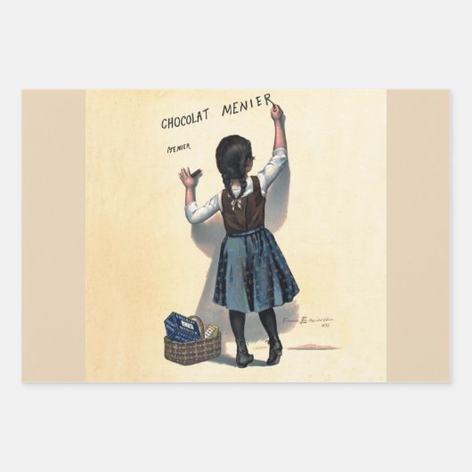 Franse chocolade partij Steinlen Art Inpakpapier Vel (Voorkant 3)