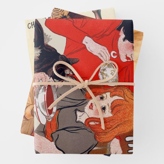 Franse chocolade partij Steinlen Art Inpakpapier Vel (In situ)