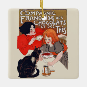 Franse chocolade partij Steinlen Art Keramisch Ornament