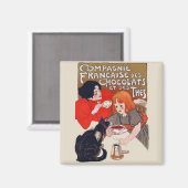 Franse chocolade partij Steinlen Art Magneet (Voorkant / Achterkant)