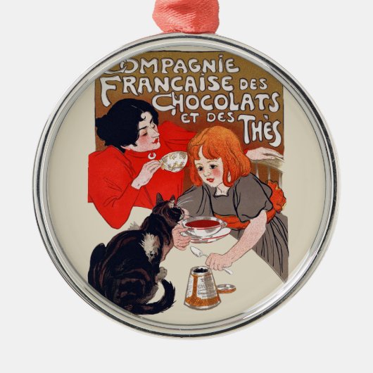Franse chocolade partij Steinlen Art Metalen Ornament (Voorkant)