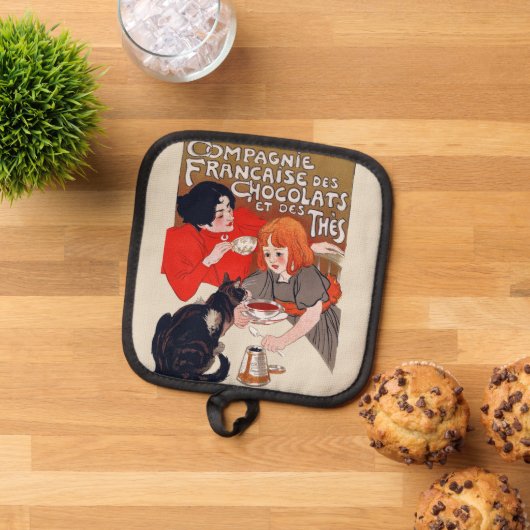 Franse chocolade partij Steinlen Art Pannenlap (Top down)