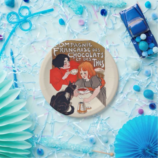 Franse chocolade partij Steinlen Art Papieren Bordje (Feest)