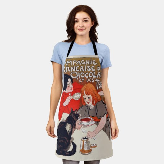 Franse chocolade partij Steinlen Art Schort (Gedragen)