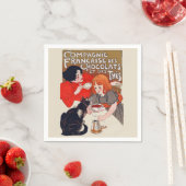 Franse chocolade partij Steinlen Art Servet (Insitu)