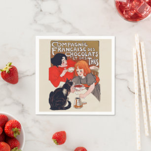 Franse chocolade partij Steinlen Art Servet