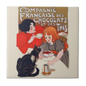 Franse chocolade partij Steinlen Art Tegeltje (Voorkant)