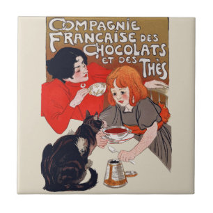 Franse chocolade partij Steinlen Art Tegeltje