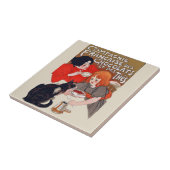 Franse chocolade partij Steinlen Art Tegeltje (Zijkant)