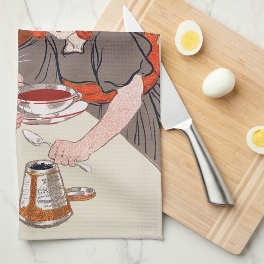 Franse chocolade partij Steinlen Art Theedoek (Quarter Fold)