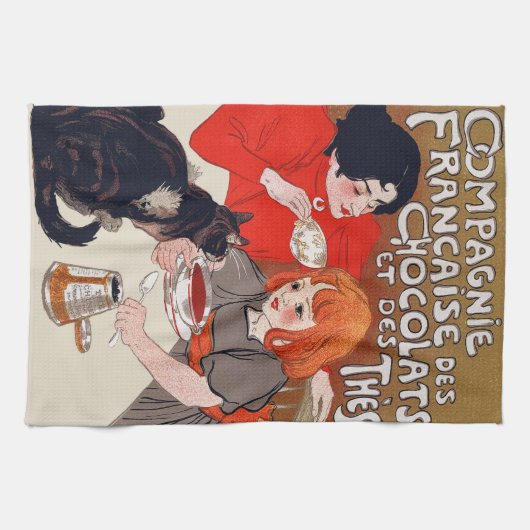 Franse chocolade partij Steinlen Art Theedoek (Horizontaal)