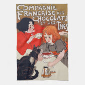 Franse chocolade partij Steinlen Art Theedoek (Verticaal)