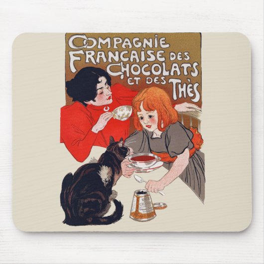 Franse Chocolade Partij Steinlen Kunst Muismat (Voorkant)