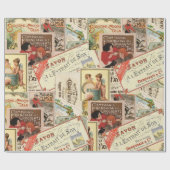  Franse Chocolade Reclame Collage Cadeaupapier (Vlak)