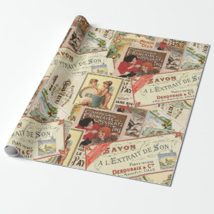  Franse Chocolade Reclame Collage Cadeaupapier