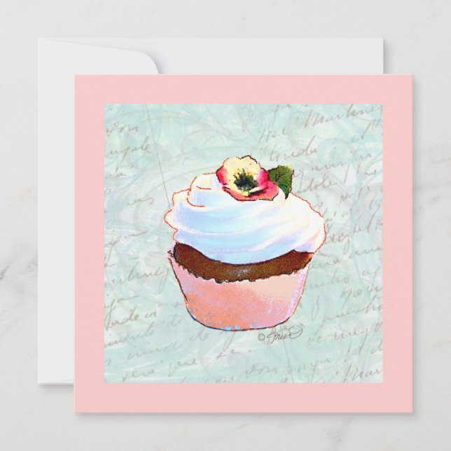 Franse chocolade roze cupcake (Voorkant)
