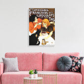  FRANSE CHOCOLADE & THEE CO ADVERTENTIE CANVAS AFDRUK (Insitu (Woonkamer))