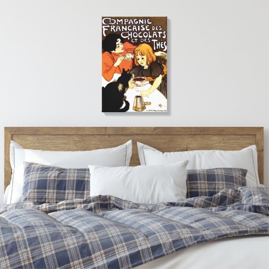  FRANSE CHOCOLADE & THEE CO ADVERTENTIE CANVAS AFDRUK (Insitu (Slaapkamer))