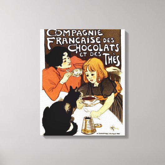 FRANSE CHOCOLADE & THEE CO ADVERTENTIE CANVAS AFDRUK (Voorkant)