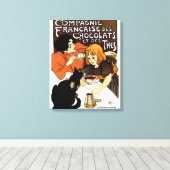 FRANSE CHOCOLADE & THEE CO ADVERTENTIE CANVAS AFDRUK (Insitu (Houten vloer))