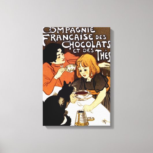 FRANSE CHOCOLADE & THEE CO ADVERTENTIE CANVAS AFDRUK (Voorkant)