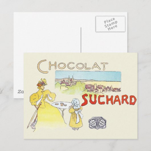 Franse chocolade Victoriaans Snoep Briefkaart (Voorkant / Achterkant)