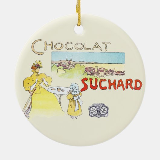 Franse chocolade Victoriaans Snoep Keramisch Ornament (Achterkant)