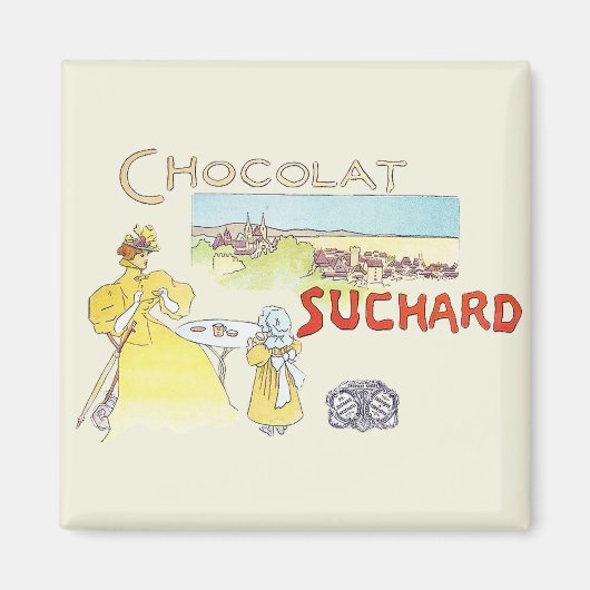 Franse chocolade Victoriaans Snoep Magneet (Voorkant)