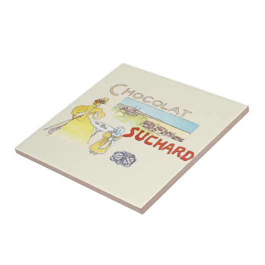 Franse chocolade Victoriaans Snoep Tegeltje (Zijkant)