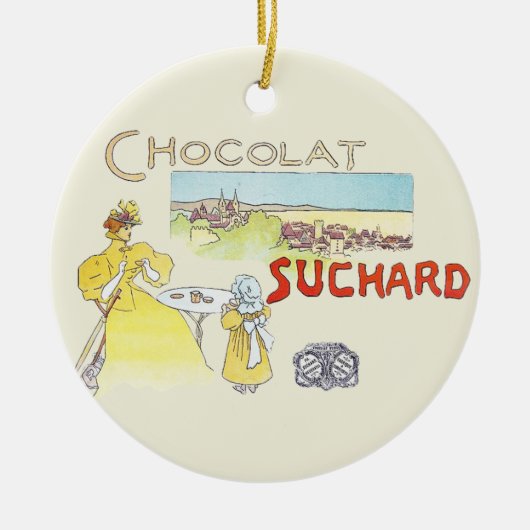 Franse Chocolade Victoriaanse Snoep Suiker Keramisch Ornament (Voorkant)