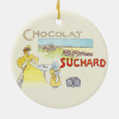 Franse Chocolade Victoriaanse Snoep Suiker Keramisch Ornament (Achterkant)