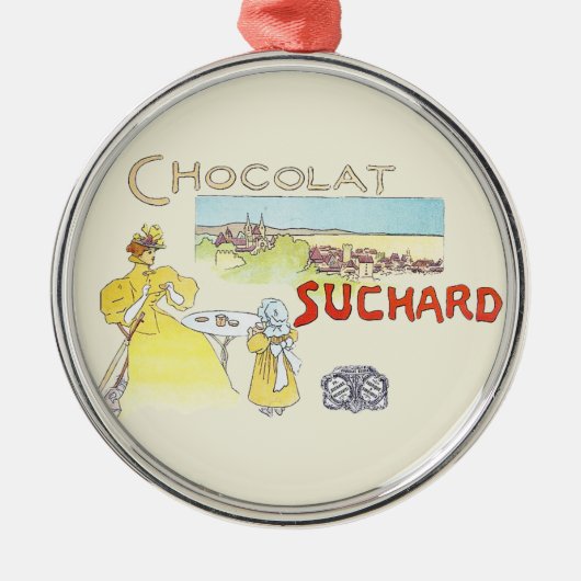 Franse Chocolade Victoriaanse Snoep Suiker Metalen Ornament (Voorkant)