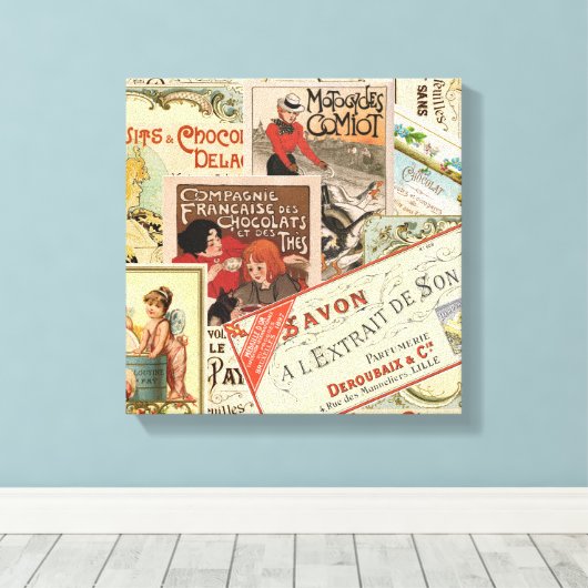 Franse chocoladereclame Canvas Afdruk (Insitu (Houten vloer))